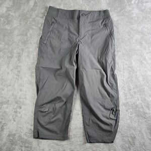 Te Verde Capri Pants Womens Small 28x21 Olive Green Nylon Stretch Zip Pockets